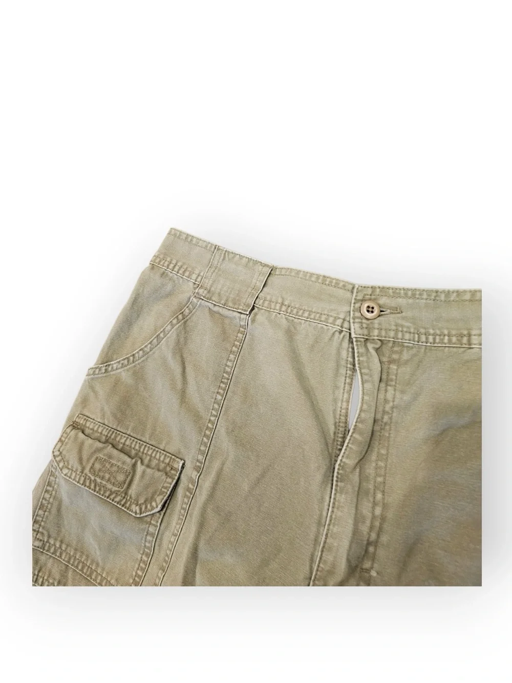 Cabela’s 7-Pocket Hiker Tan Cargo Shorts Size 38 Cotton Canvas Outdoor Camping
